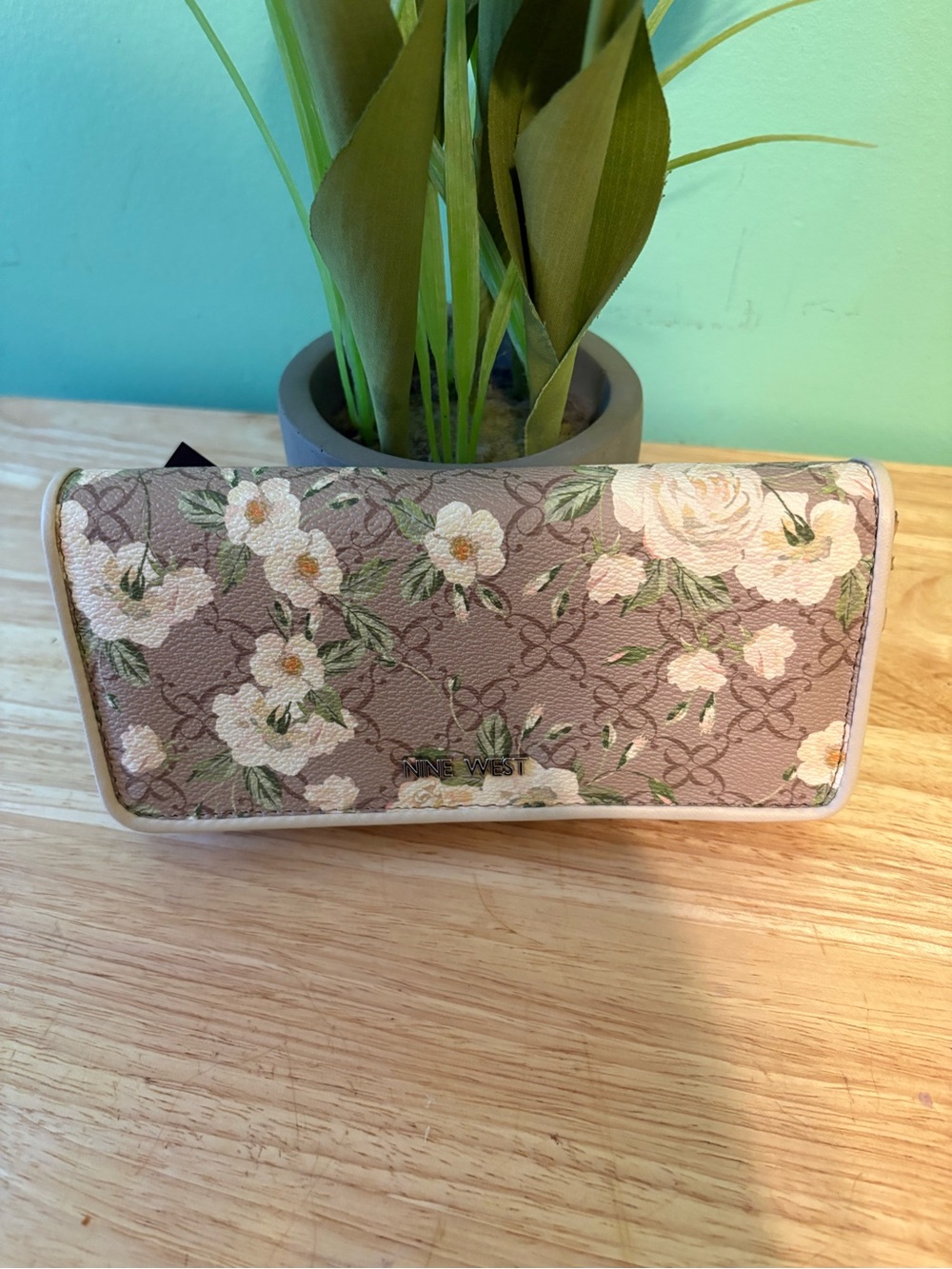 Nine West Floral Wallet in Blush and Cream